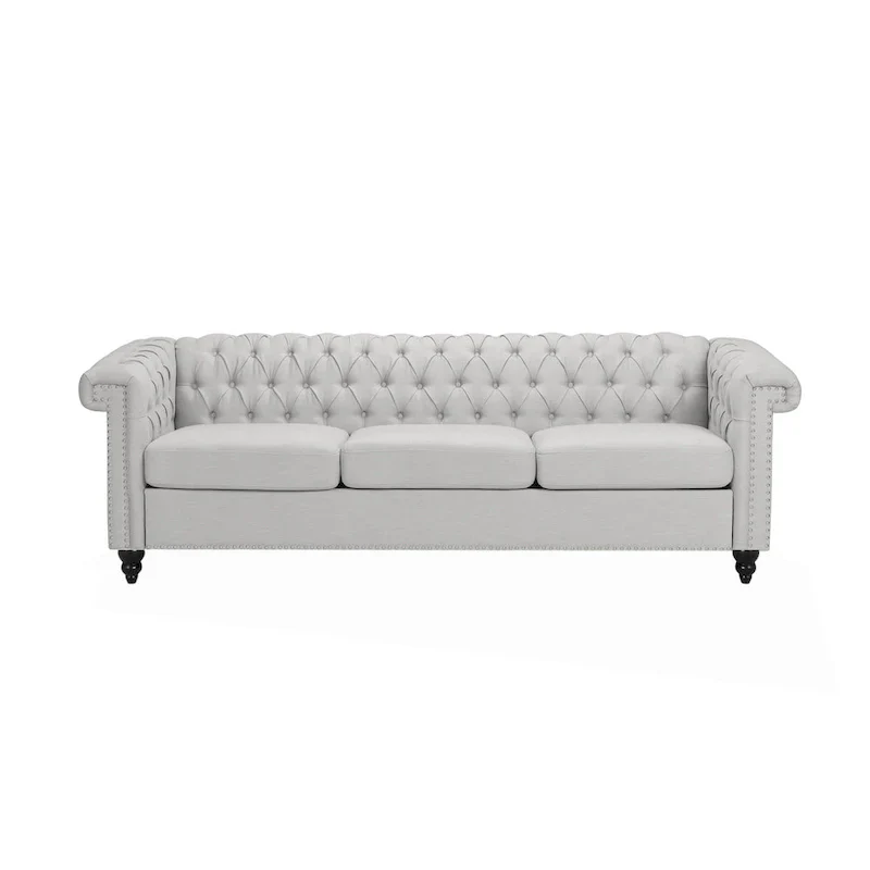Parkhurst Tufted Grey Chesterfield Sofa by Christopher Knight Home