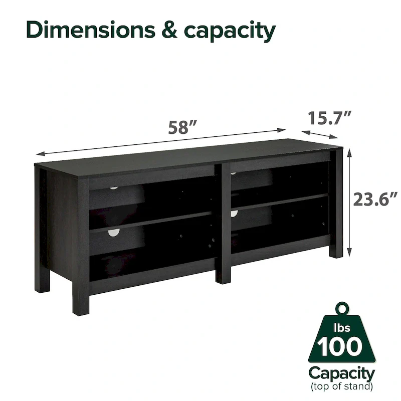 Contemporary Open-Shelf TV Stand for TVs up to 65 Inches