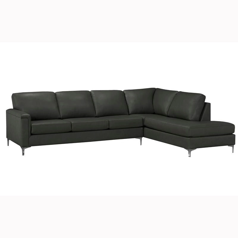 Malibu L-shaped Top-grain Leather Sectional Sofa - 122.5 x 85 x 36.5 x 35