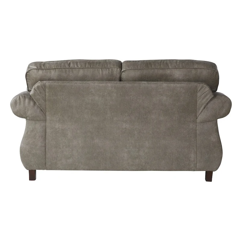 Roundhill Furniture Leinster Stone Grey Faux Leather-upholstered Nailhead Loveseat