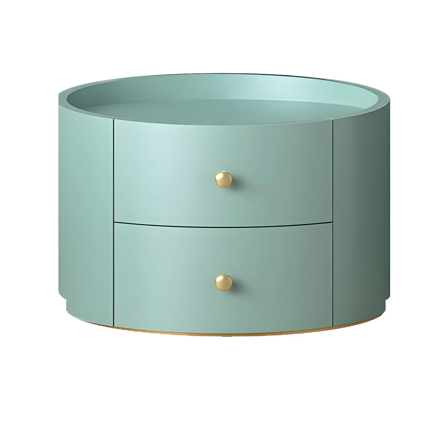 Glam Manufactured Wood Round 2-Drawer Nightstand