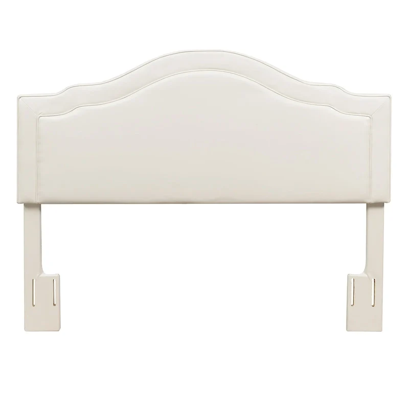 White Faux Leather Queen Upholstered Headboard