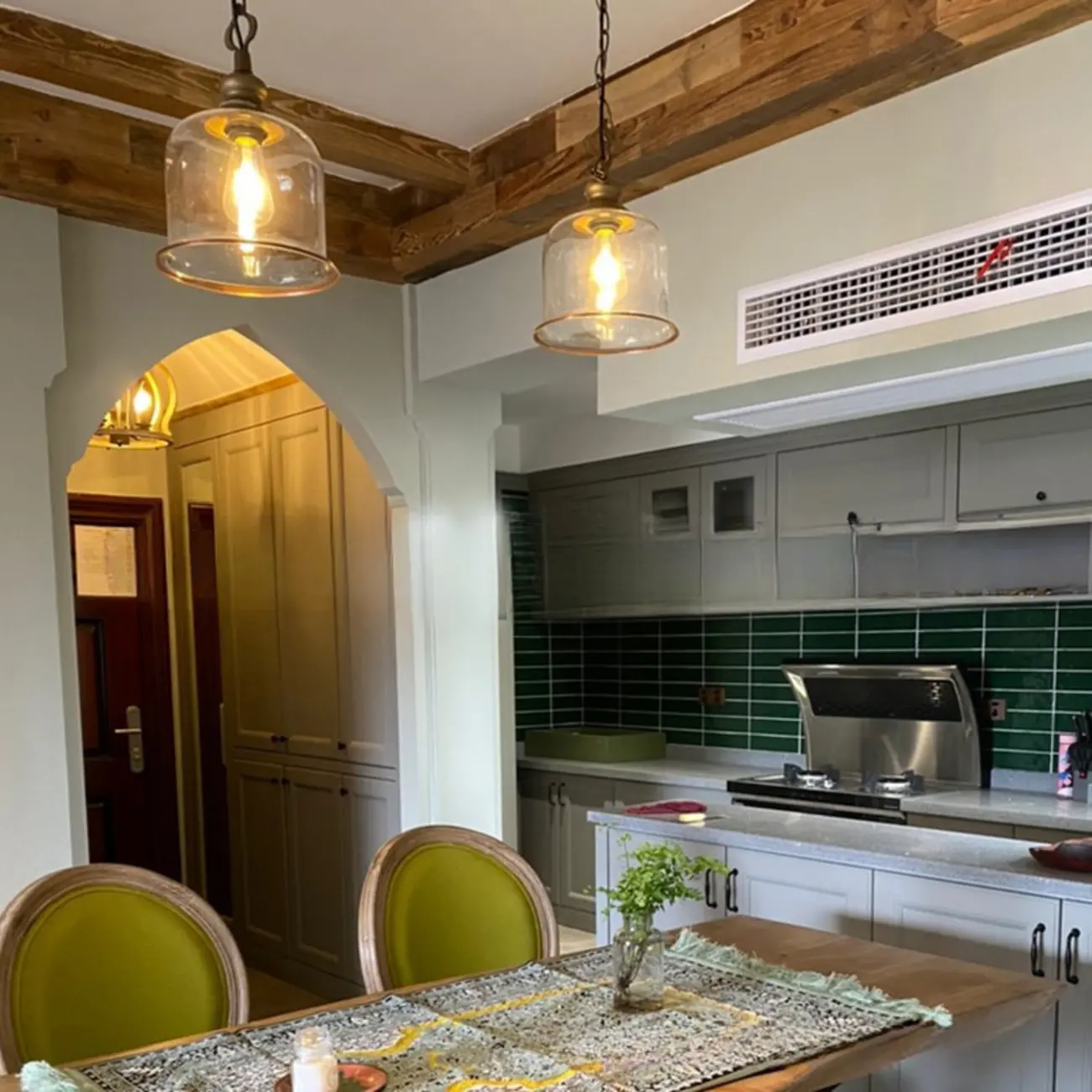 Mini Clear Bell Glass Shade Kitchen Pendant Light