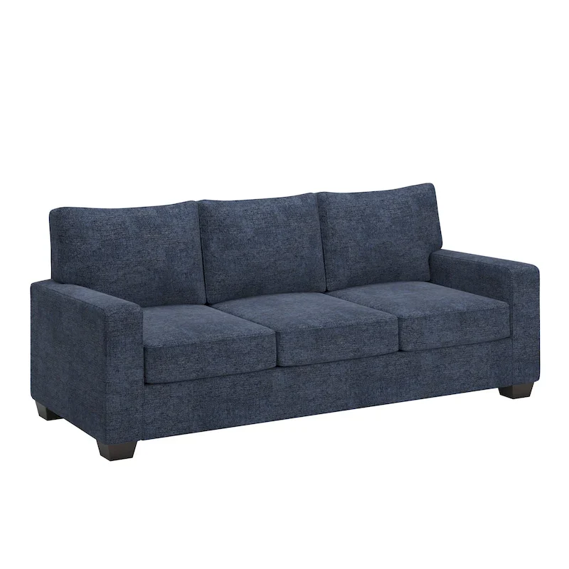 Fabric-cushioned square armchair sofa