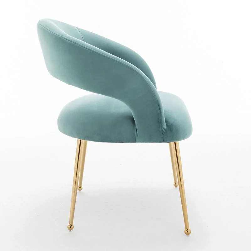 SEYNAR Mid Century Modern Velvet Upolstered Open-Back Dining Chair Set of 6