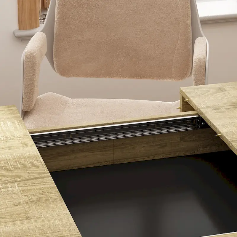 Large Dining Table - Wood Grain Finish, Seats 6-8 (Black/White)