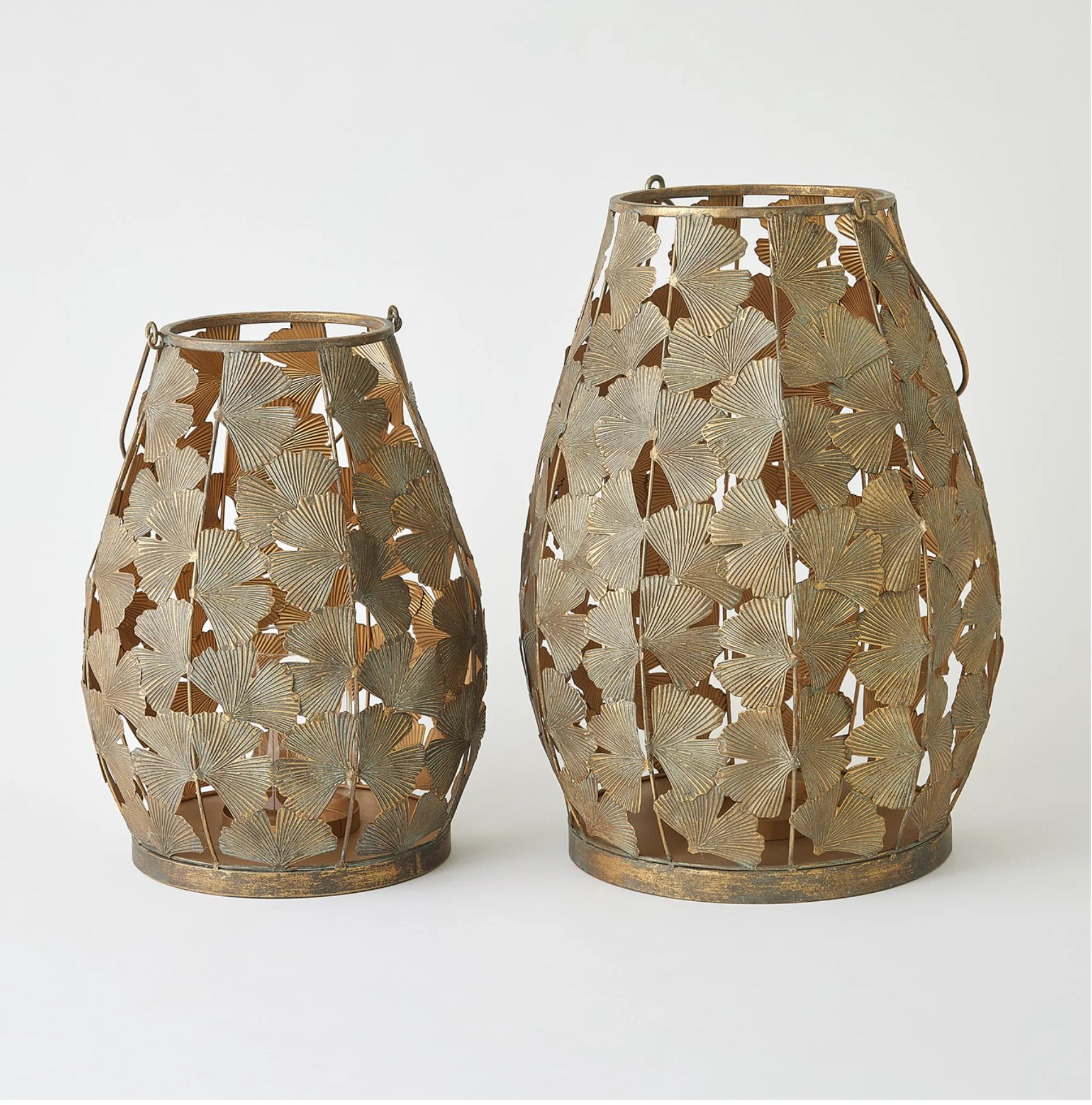 GINKGO LEAF LANTERNS-BRONZE