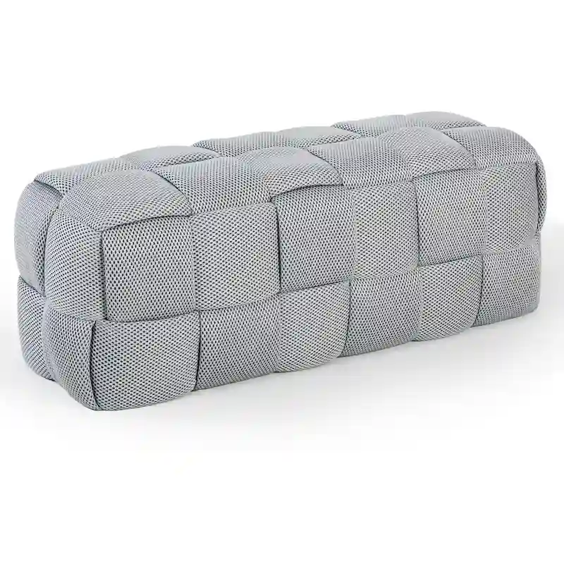 Modern 3D Breathable Fabric Large Ottoman Bench