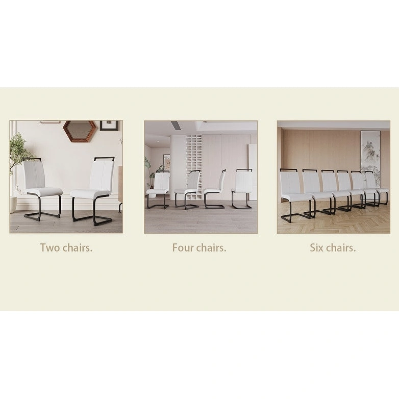 High Back Upholstered Side Chair with C-shaped Tube