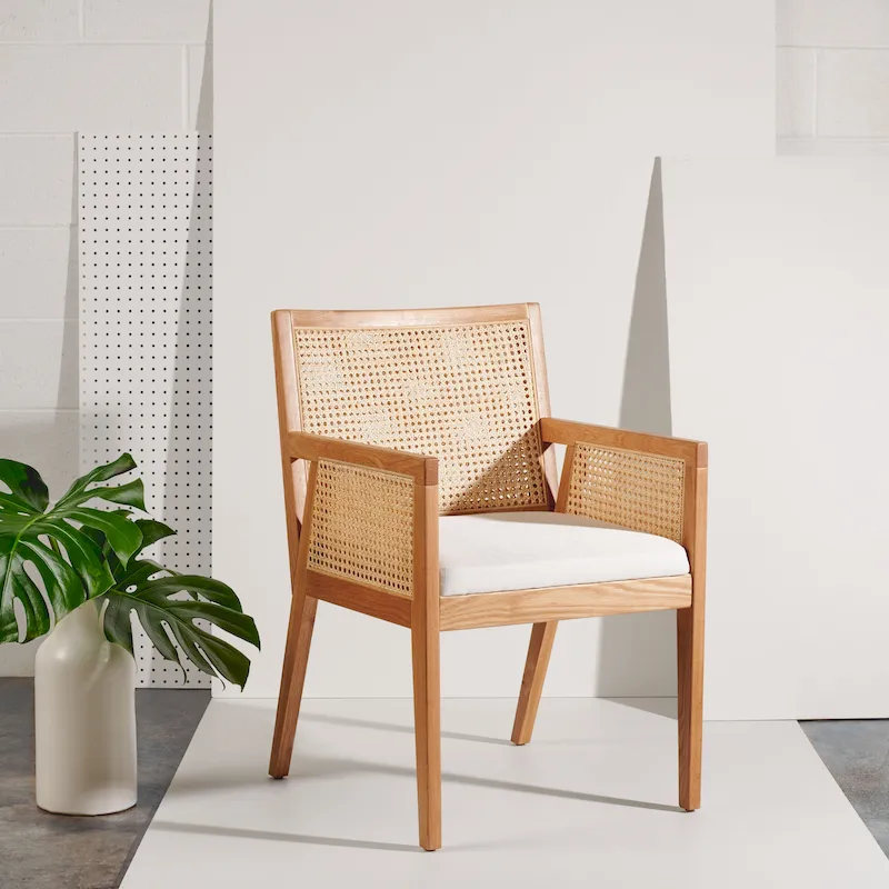 Couture Lupita Rattan Dining Chair - 21.9  W x 24.8  L x 33.9  H - 22Wx25Dx34H