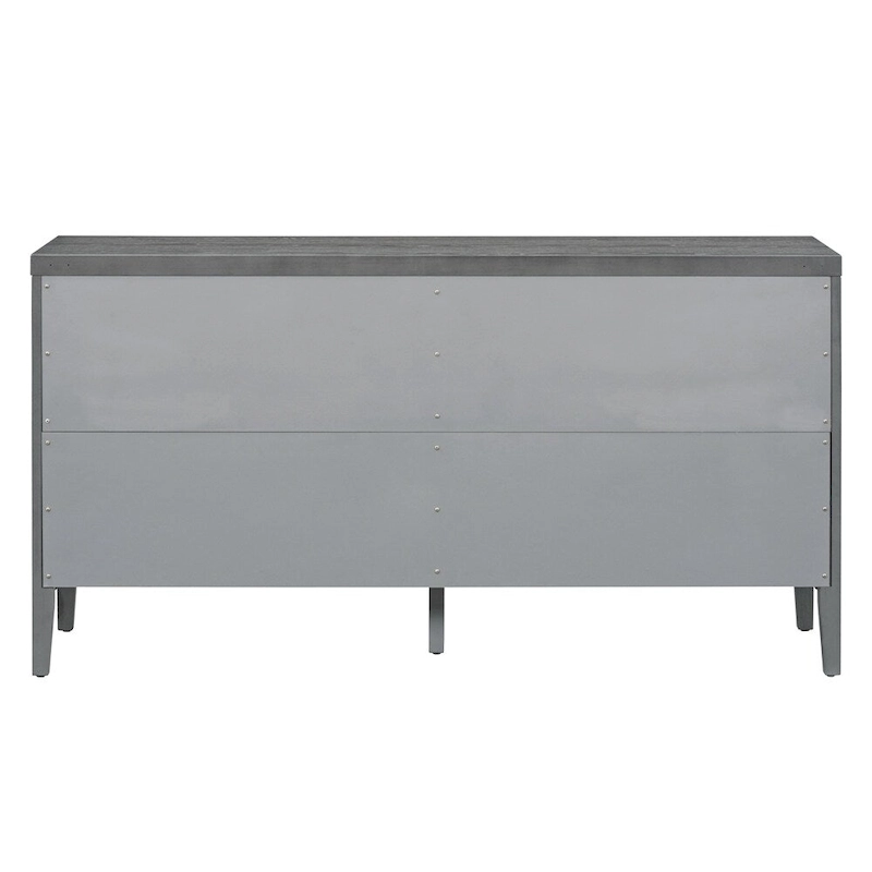Retro Sideboard with Circular Groove Design Metal Handle