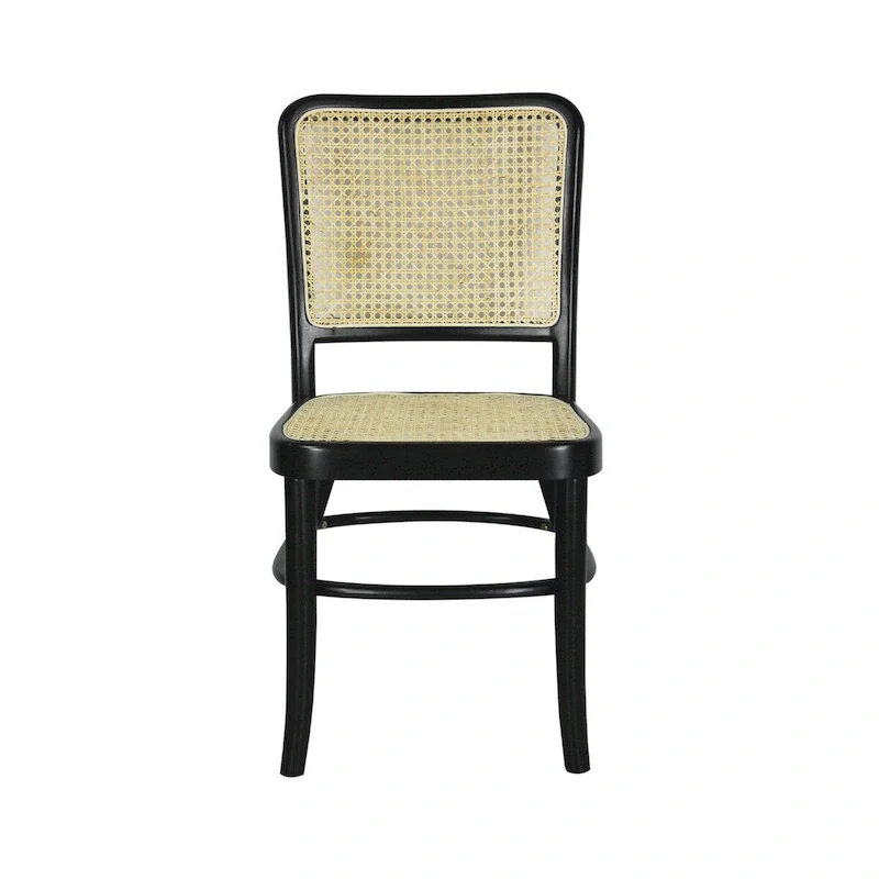 Mid-Century Wood Rattan Dining Chair - Natural