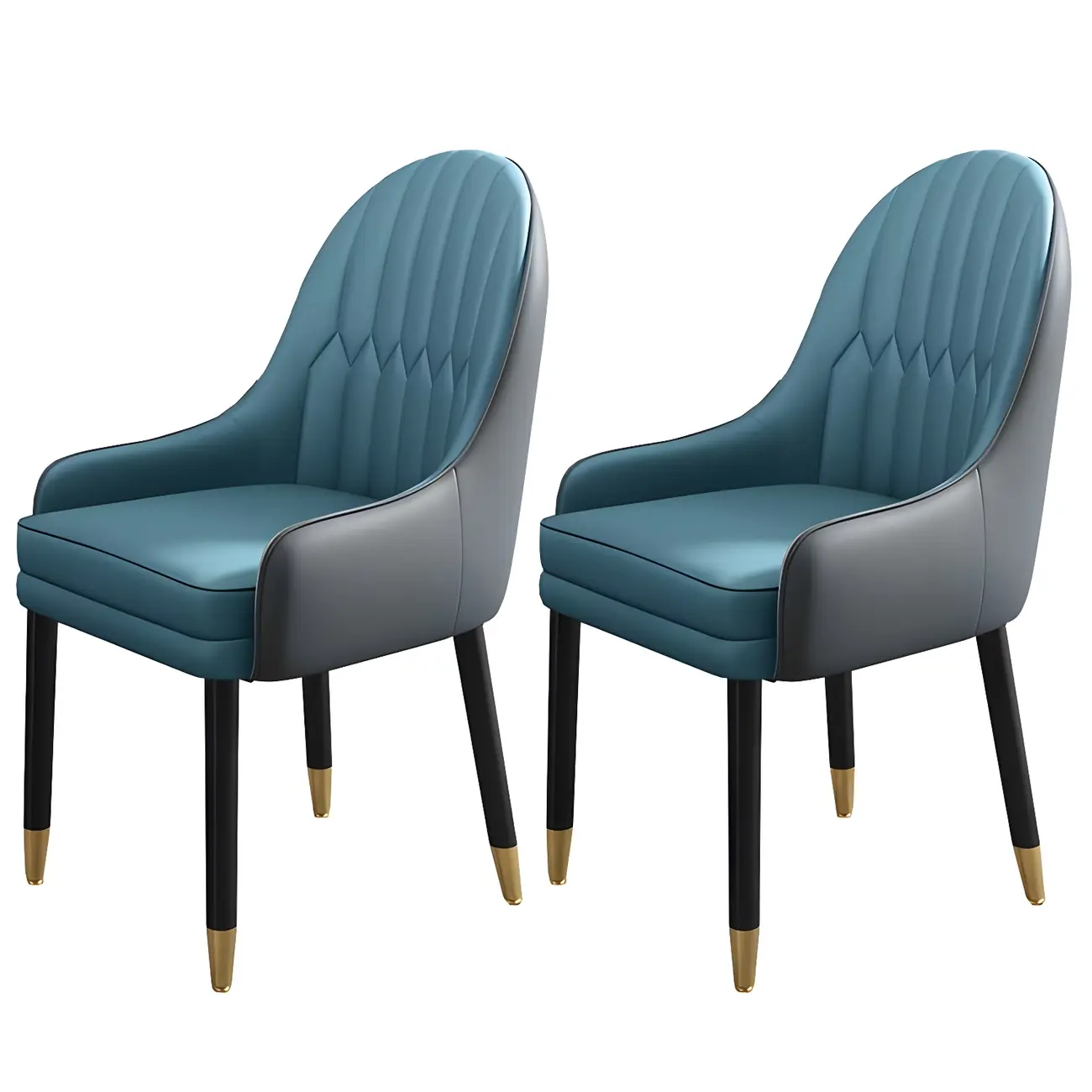 Modern Leather Upholstered Dining Chair with Arms