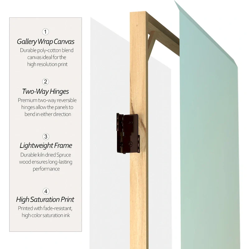 Handmade 6' Double Sided Eiffel Tower Sunset Canvas Room Divider