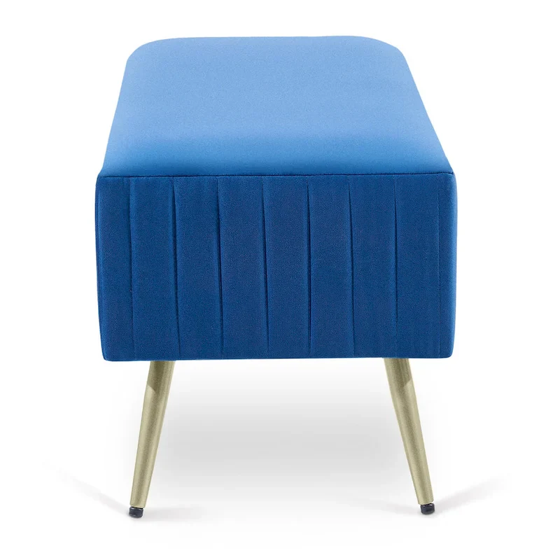 46  Modern Upholstered Bed and Entryway Bench with Padded Velvet Seat