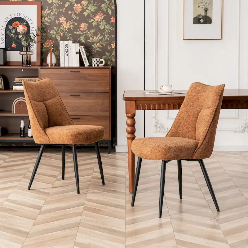 Modern Upholstered Fabric Kitchen & Dining Room Chairs Set of 2