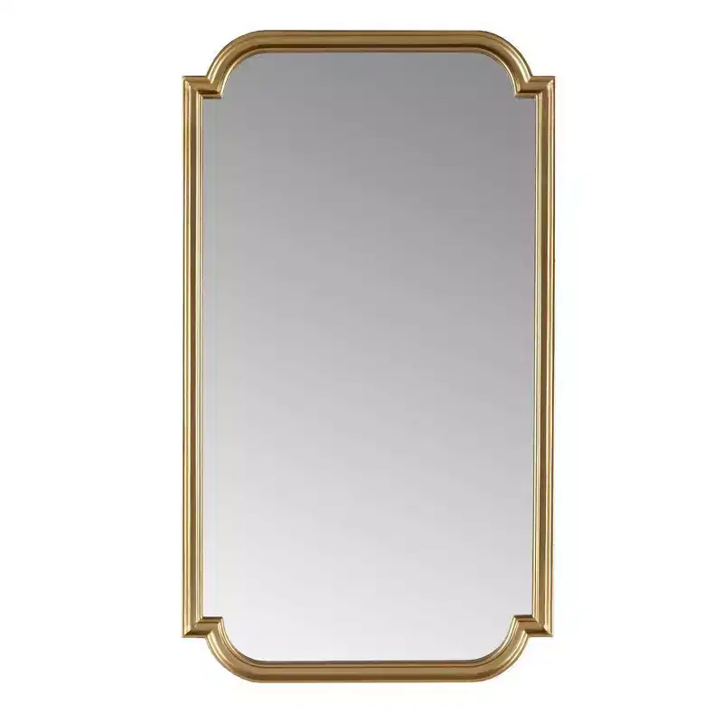 Adelaide Gold Scalloped Wood Wall Mirror Gold - Madison Park: Luxury Glam Style, MDF Frame, No Assembly Required