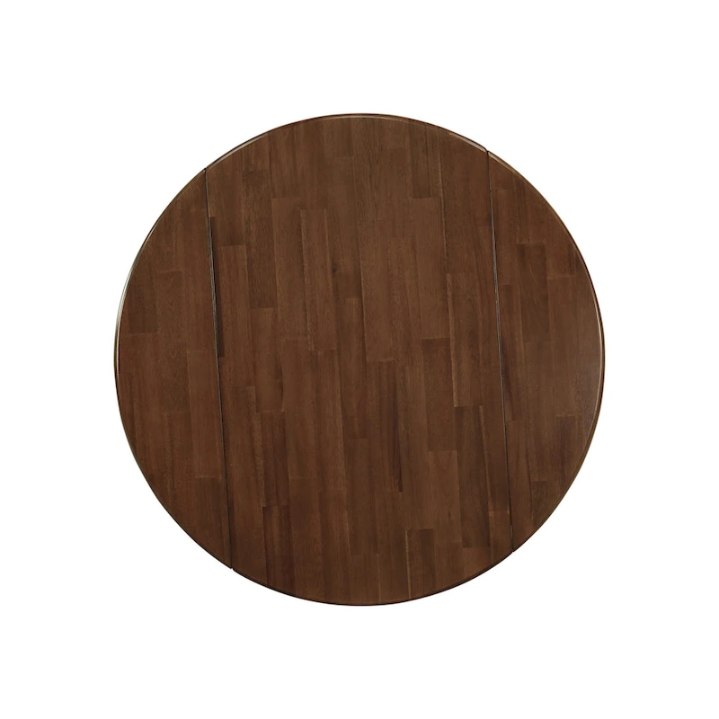 East West Furniture Dublin Modern Kitchen Table - a Round Dining Table Top with Dropleaf & Pedestal Base, (Finish Option)