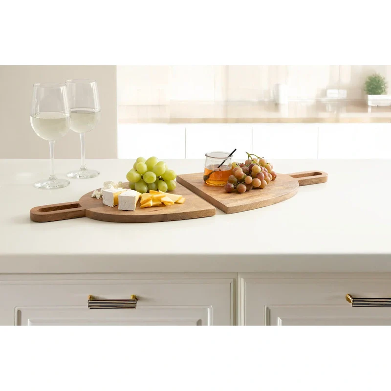 Kate and Laurel Staven 2 Piece Wood Serving Board Set