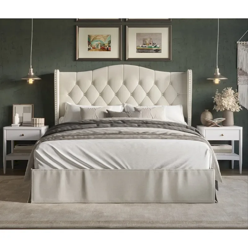 Riley Tufted Upholstered Platform Bed