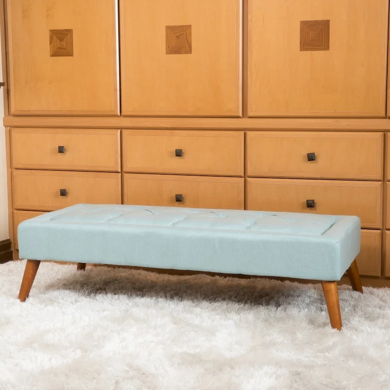 Tufted fabric footstool