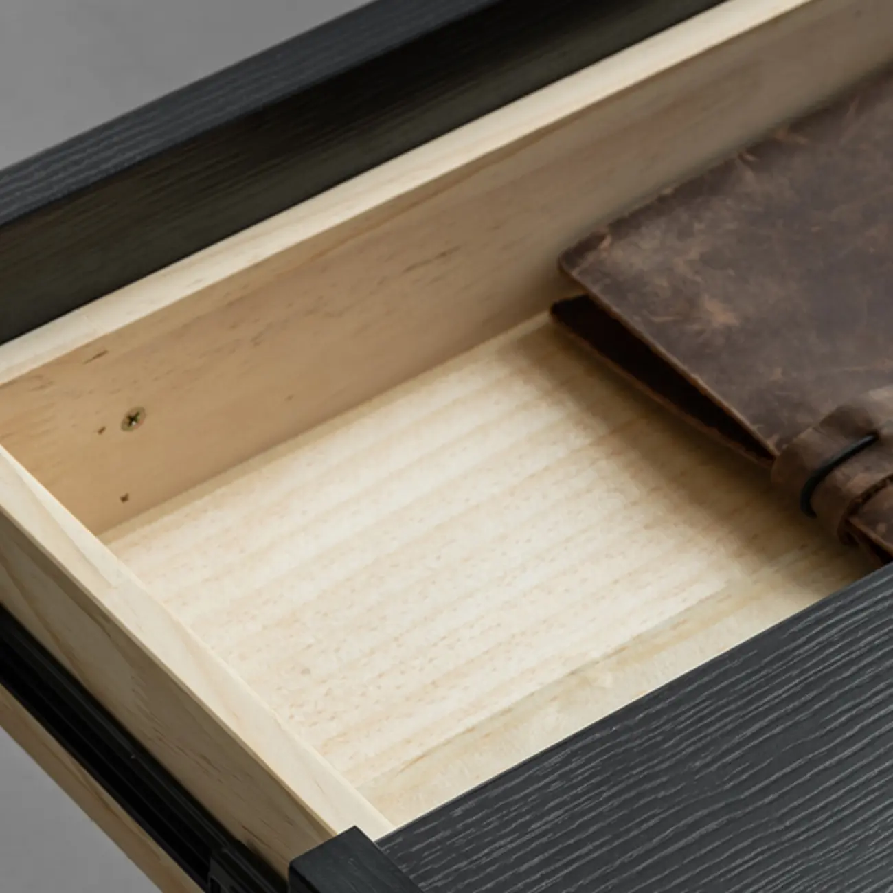 Modern Pine Wood 2 Drawer Nightstand with Lighting