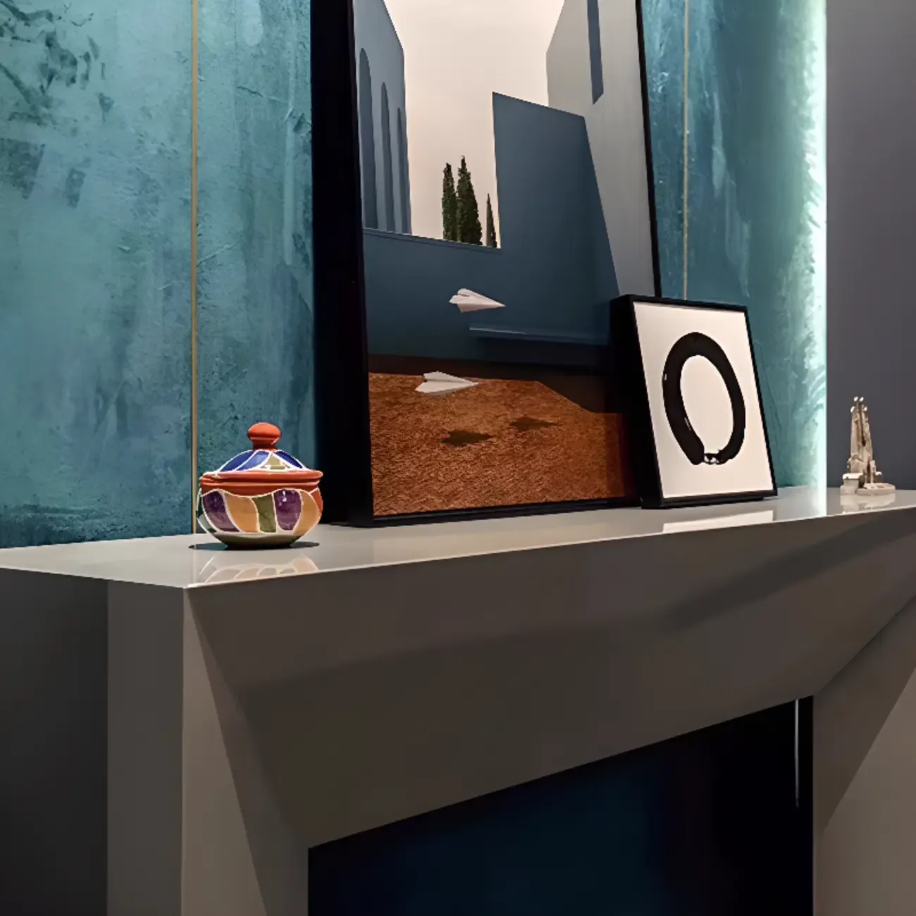 Modern Stone Top Wooden Base Console Table | HomeyFad