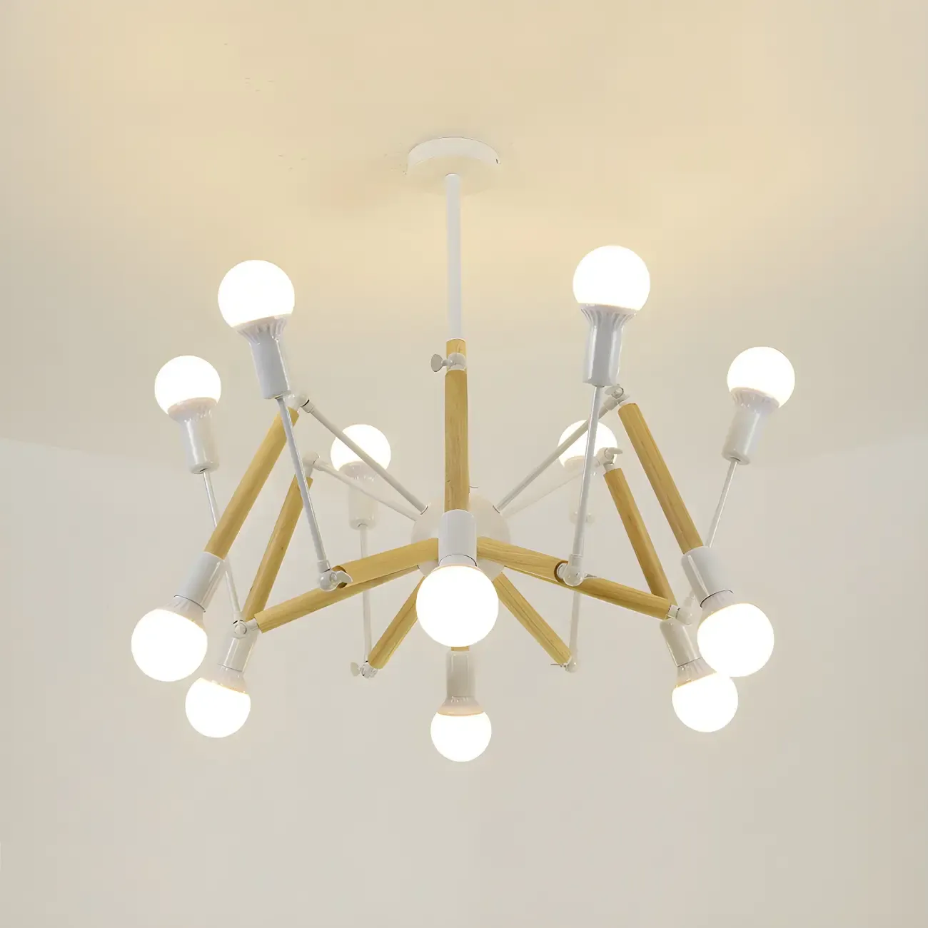Modern Multi-Light Metal Adjustable Downrod Sputnik Chandelier