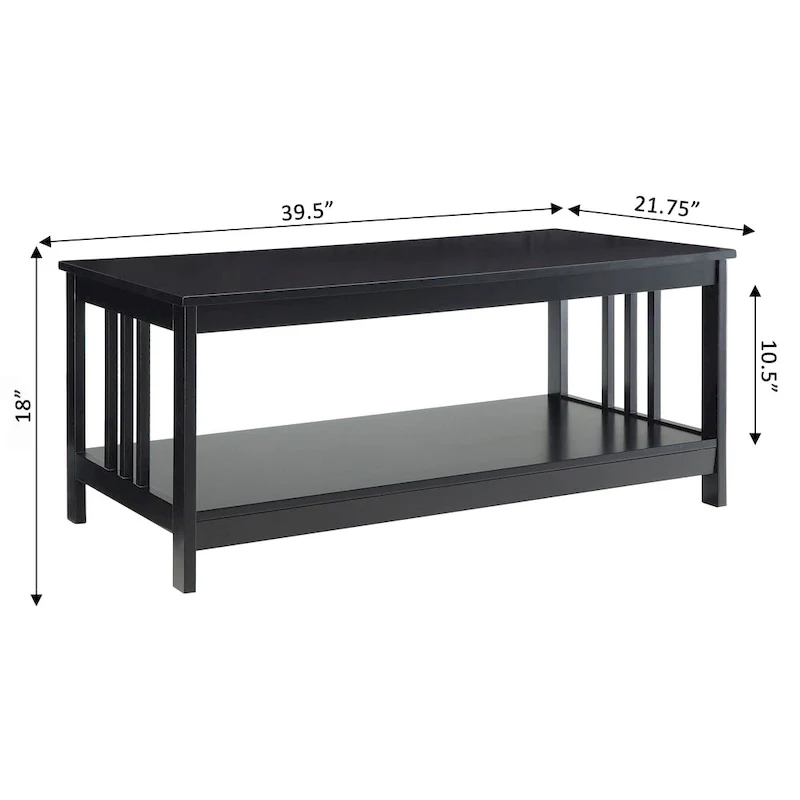 Convenience Concepts Mission Coffee Table with Shelf