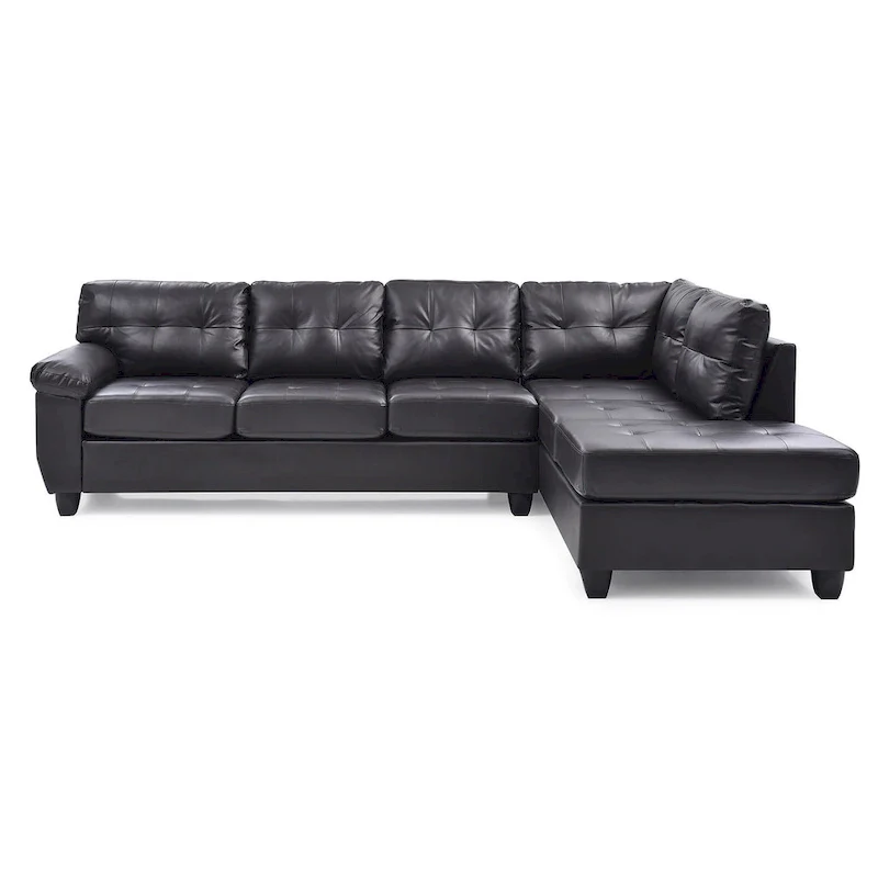 Gallant 111 in. W 2-piece Faux Leather L Shape Sectional Sofa - 78 L x 111 W x 32 H