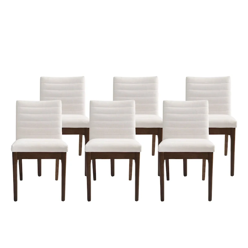 Vertically Quilted Upholstered Dining Chairs (Set of 6)