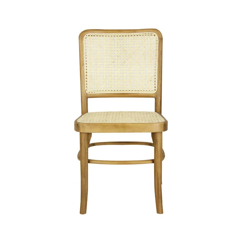 Mid-Century Wood Rattan Dining Chair - Natural