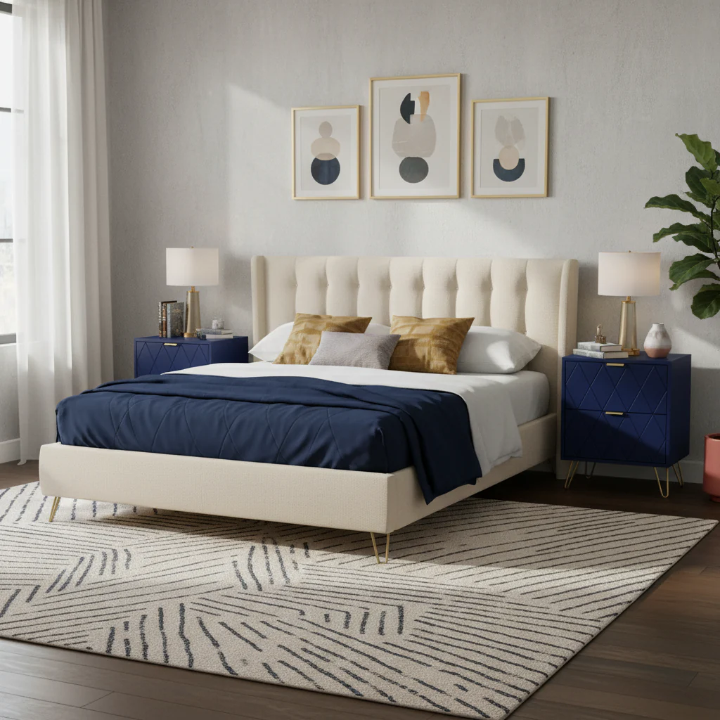 9 Drawer Dresser and Night Stand Sets for Bedroom Set of 2