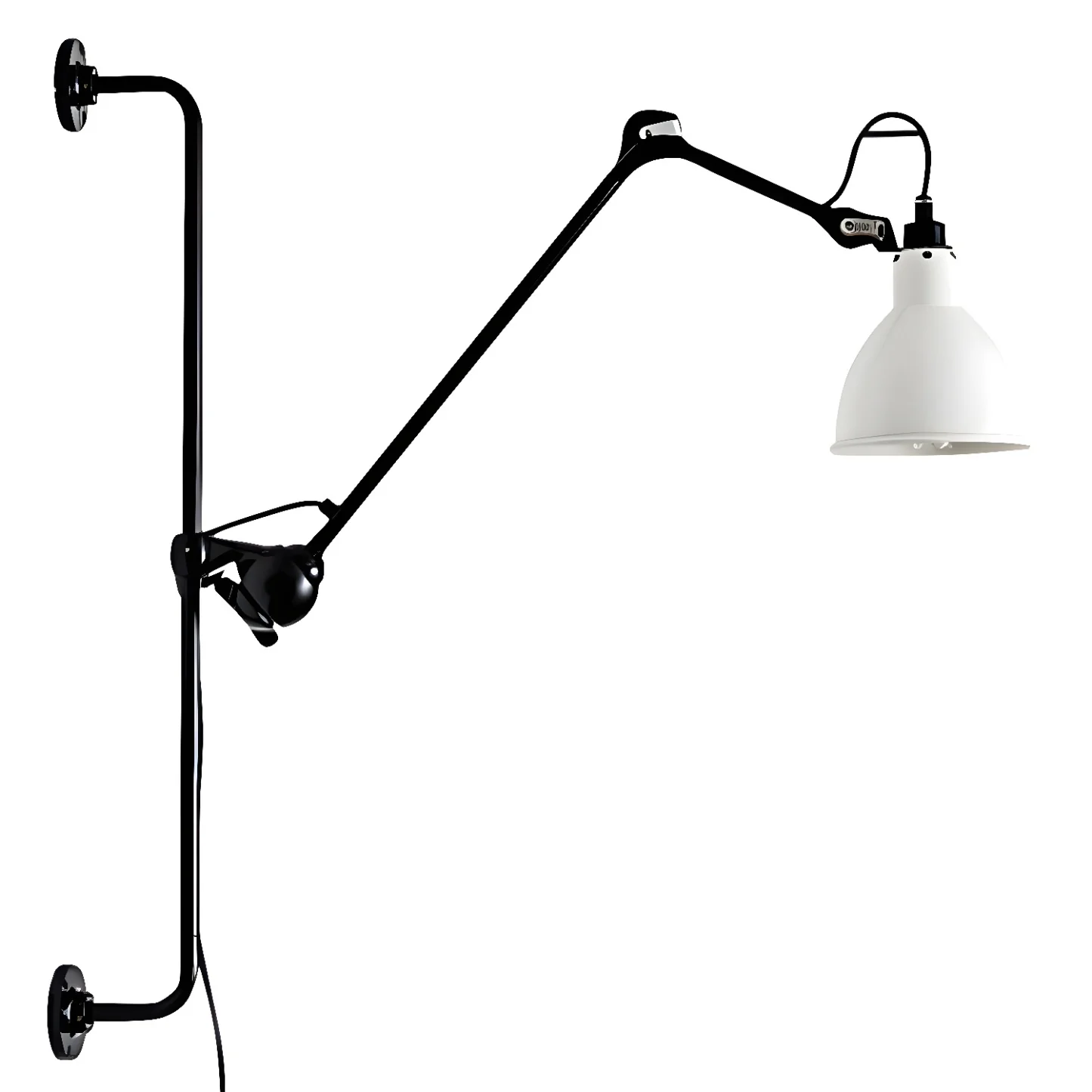 Trestle Base Metal Black Swing Arm Wall Light