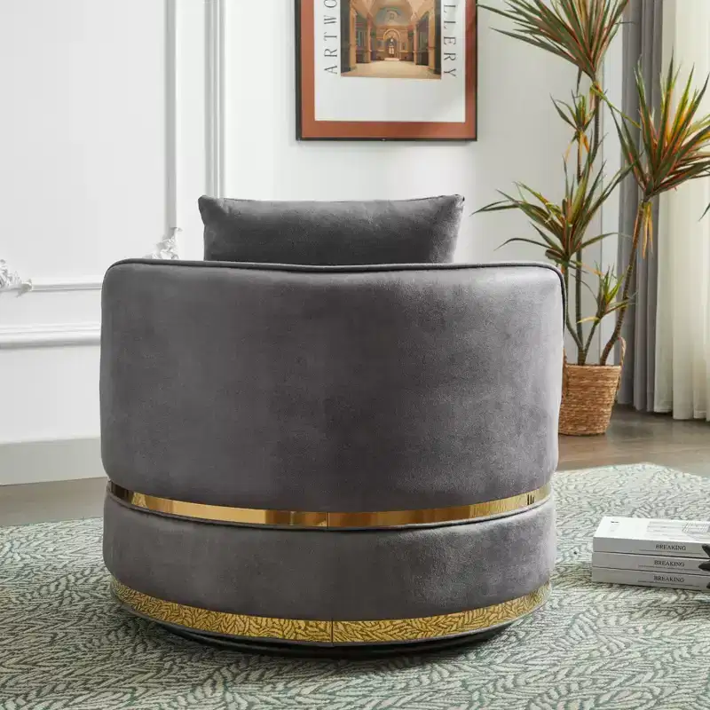 GDFStudio Edgar Modern Faux Leather 360 Swivel Upholstered Accent Chair