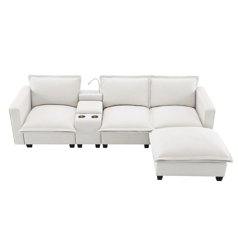 109 Chenille Modular Sectional Sofa with USB Console