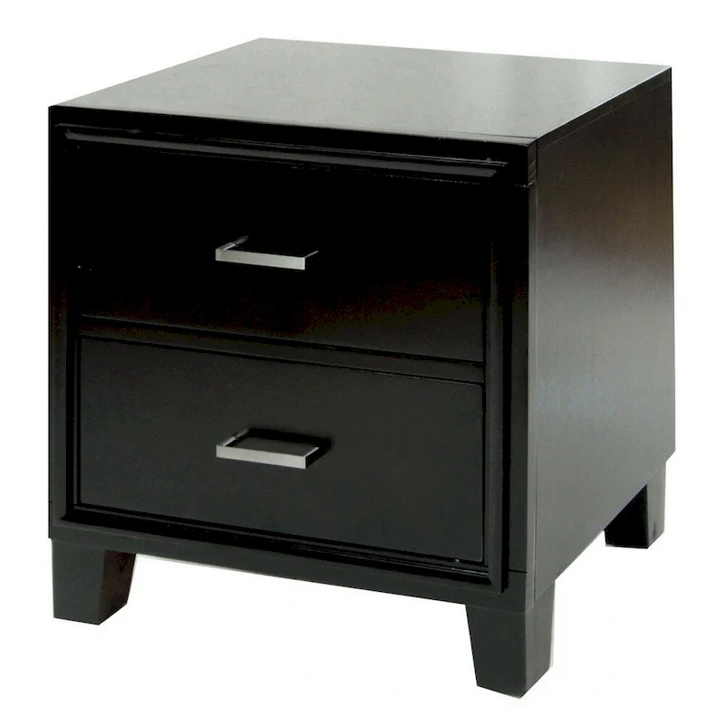 Espresso 2-Drawer Nightstand for Bedroom