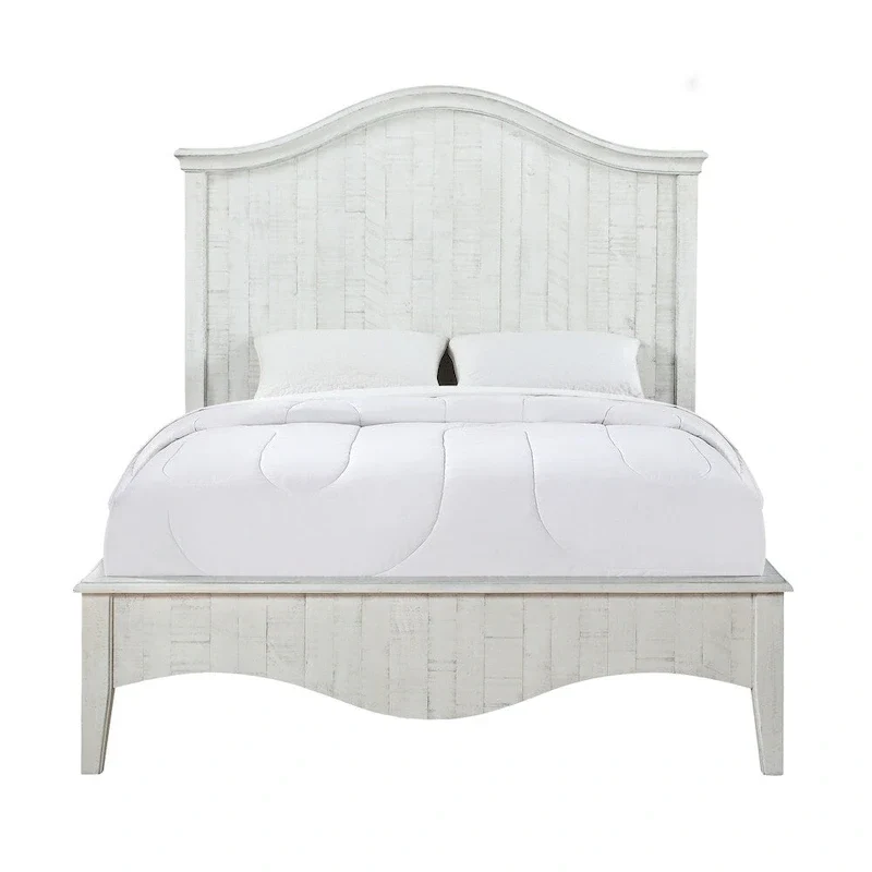 Ella Solid Wood California-King Bed in White Wash