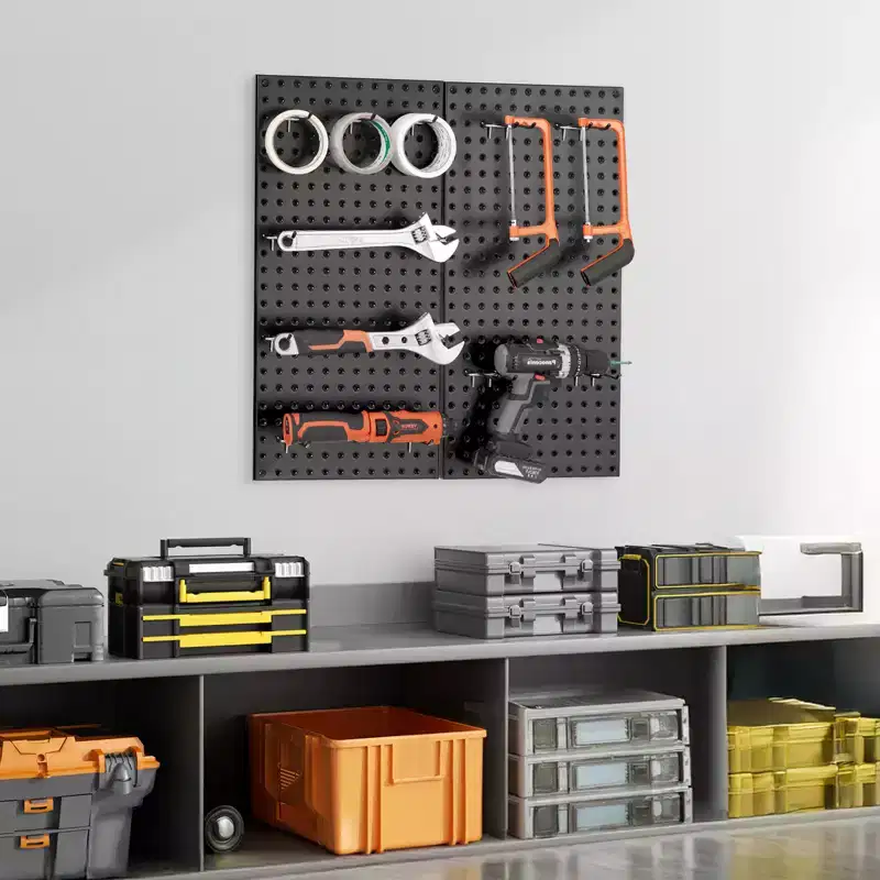 VEVOR Metal Pegboard Panels, 24 x 12 Pegboard, 2 Panels, Heavy Duty Peg Board Wall Organizer with Accessories, Black