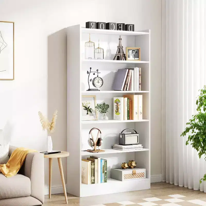 Lantine 6-Tier Tall Bookcase, 71 Inches Bookshelves and Bookcases, Floor Standing 5 Shelf Library Bookcase for Home Office, Living Room, Bedroom
