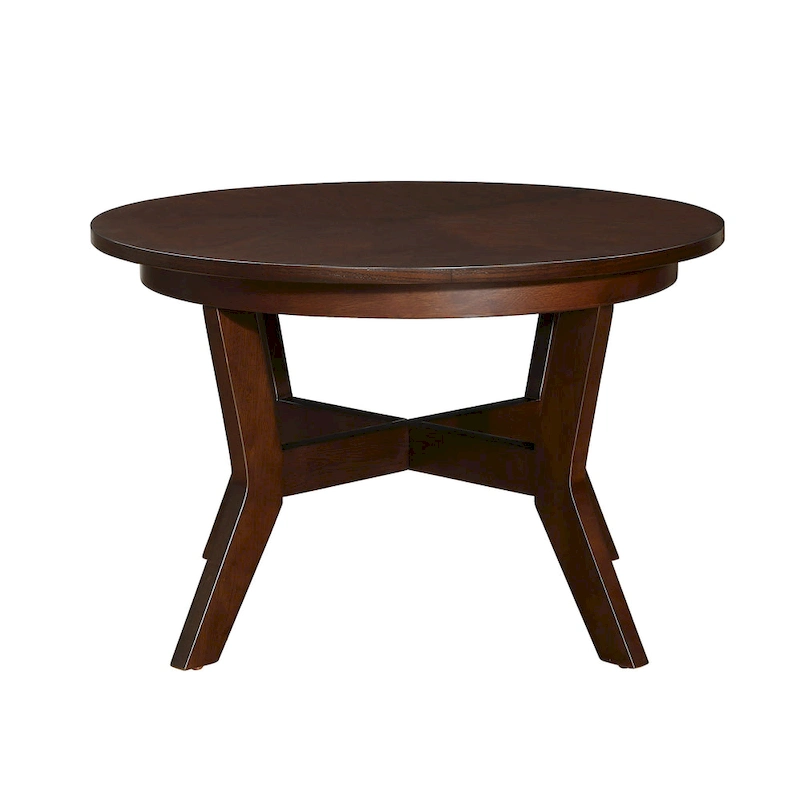 Farmhouse Wood Round Coffee Table with 4 Soild Wood Legs