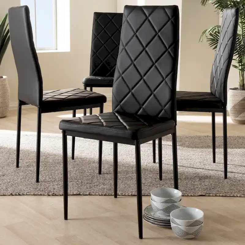 Modern Faux Leather Dining Chair 4-Piece Set by Baxton Studio