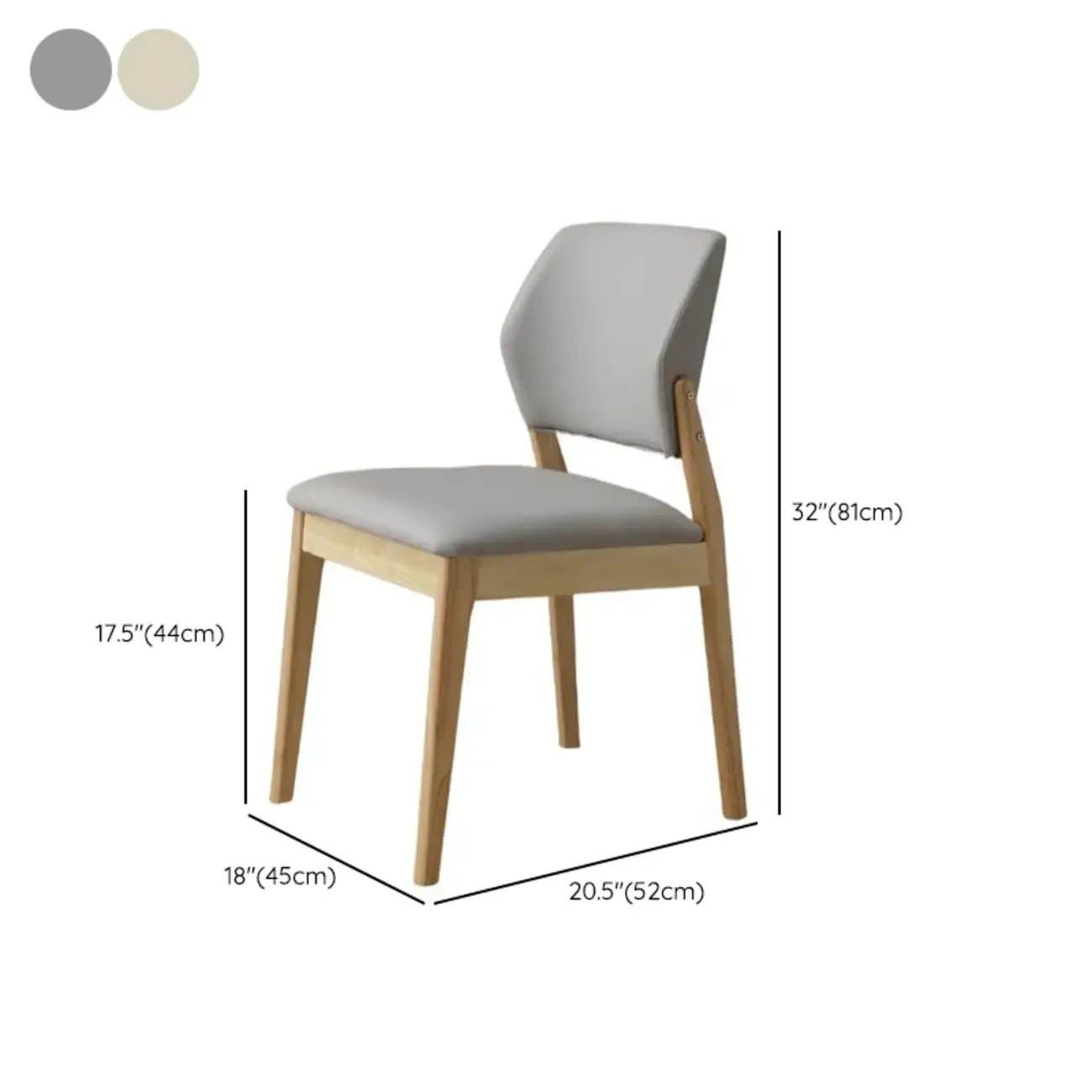 Scandinavian Faux Leather Low Back Dining Chair