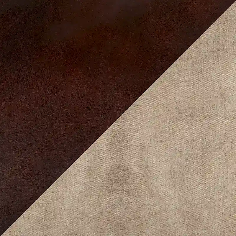 Industrial Pouf Ottoman in Leather and Canvas