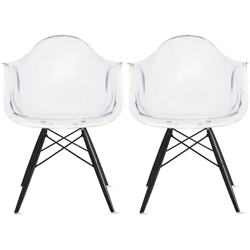 Molded Shell Eiffel Dining Arm Chair (Set of 2)