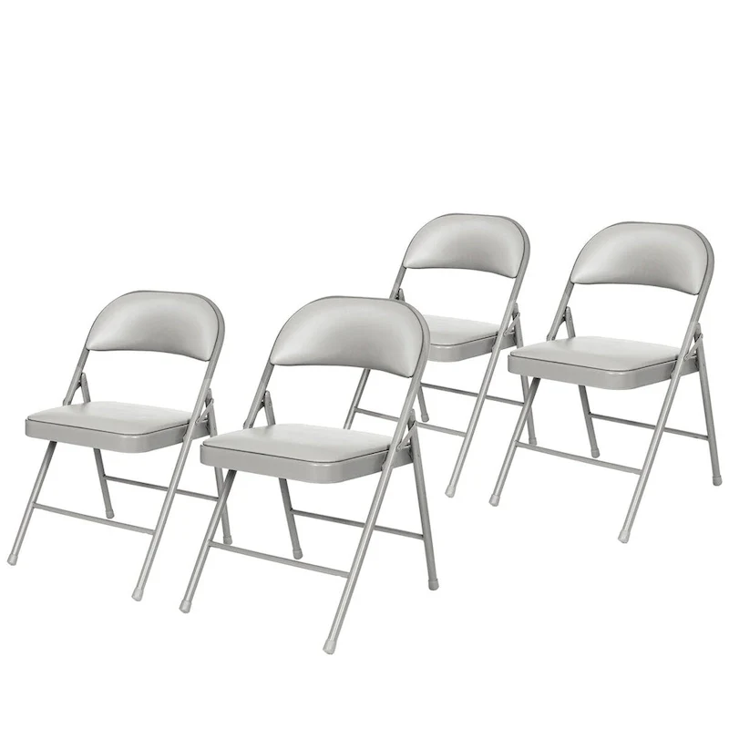 Hampden Furnishings Bernadine Basics Collection Vinyl Folding Chair, Pack of 4