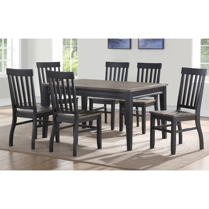 Steve Silver Ralston Two-Tone Ebony and Driftwood Dining Chair,Set of 2