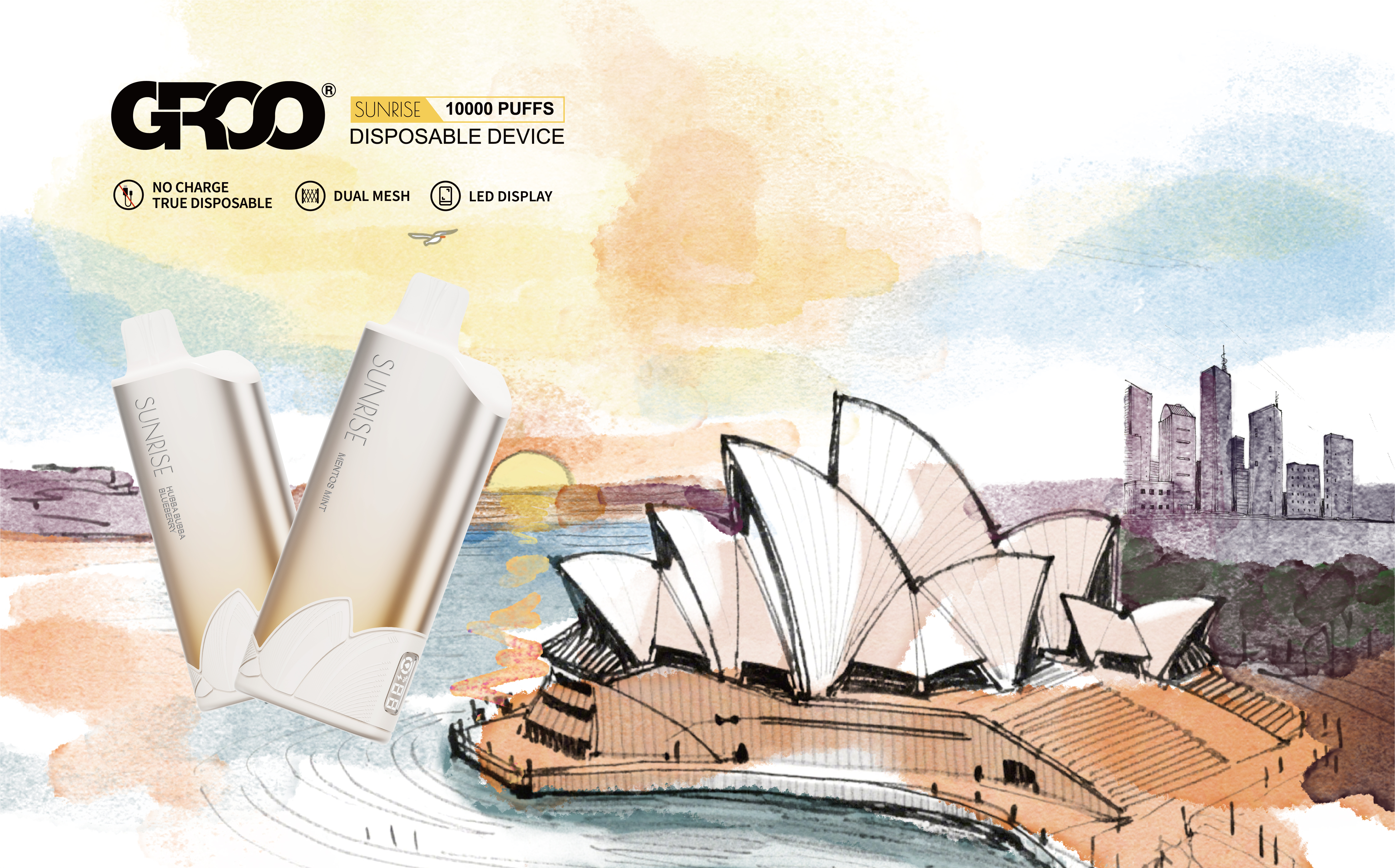 Dook （Groo）Sunrise 10000 Puffs newest brand 12 Flavors