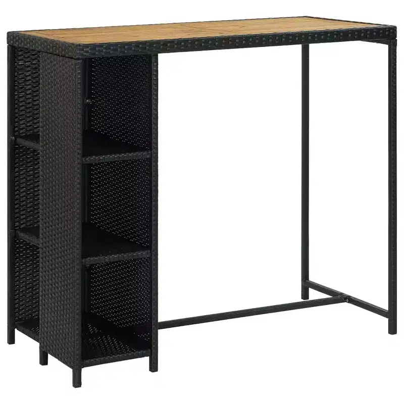 vidaXL Garden Bar Set Poly rattan Medium Removable Covers