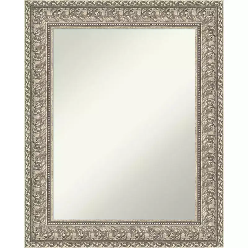 Amanti Art Sydney Silver Non-Beveled Framed Bathroom Vanity Wall Mirror